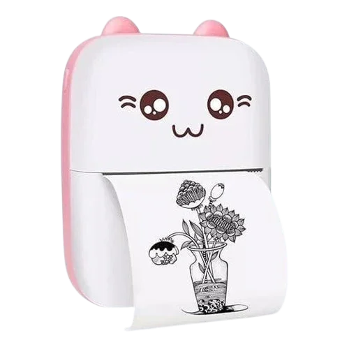 Mini Thermal Pocket Printer – Cute Cartoon Design - Martly