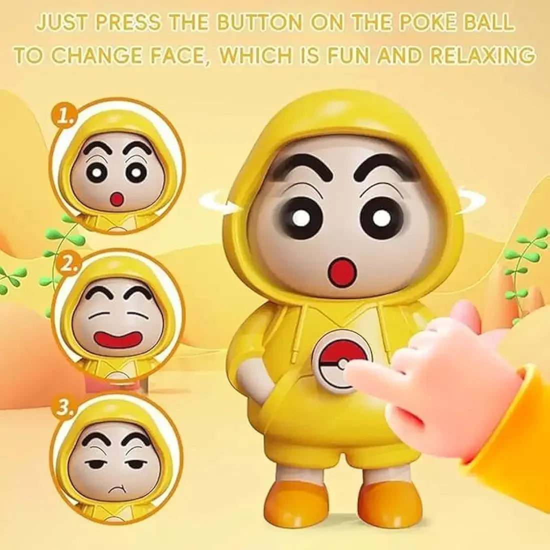 Shinchan Face-Changing Keychain – 3D Cartoon Mood Switcher - Martly