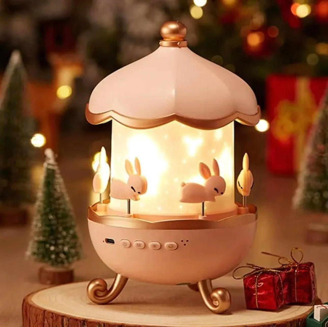 Rechargeable Rabbit Star Projector – 360° Rotating Bunny Night Light for Kids - Martly