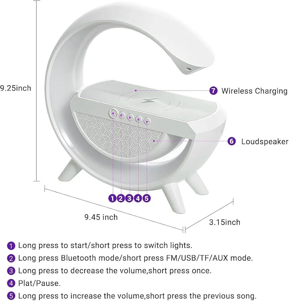G-Shape Wireless Charging Speaker Lamp - Martly