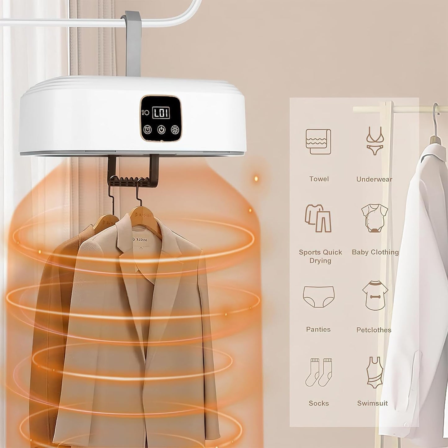 Portable Electric Cloth Dryer - Foldable