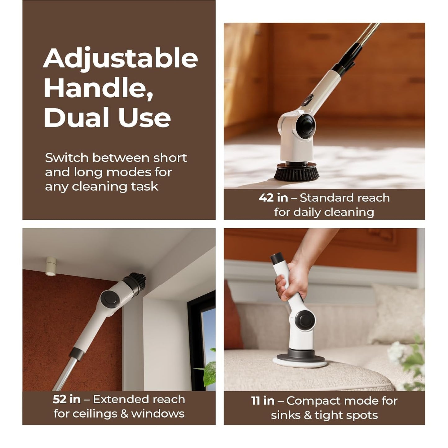 Electric Tile Scrubber – Portable Bathroom Cleaning Brush with Powerful Motor