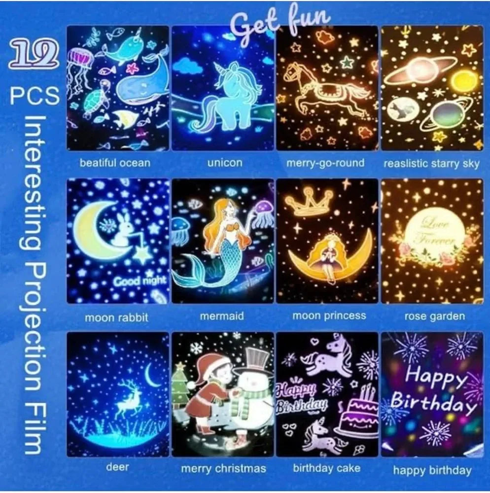 Rechargeable Rabbit Star Projector – 360° Rotating Bunny Night Light for Kids - Martly