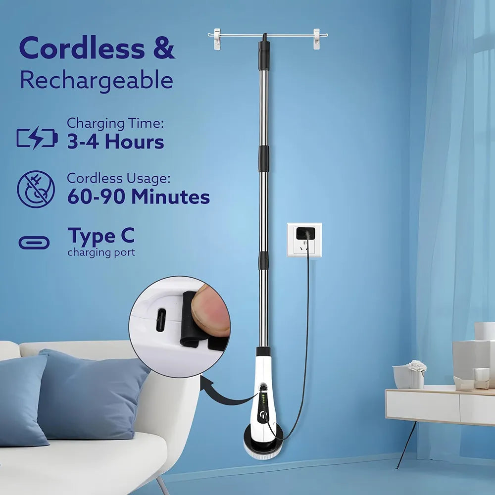Electric Tile Scrubber – Portable Bathroom Cleaning Brush with Powerful Motor