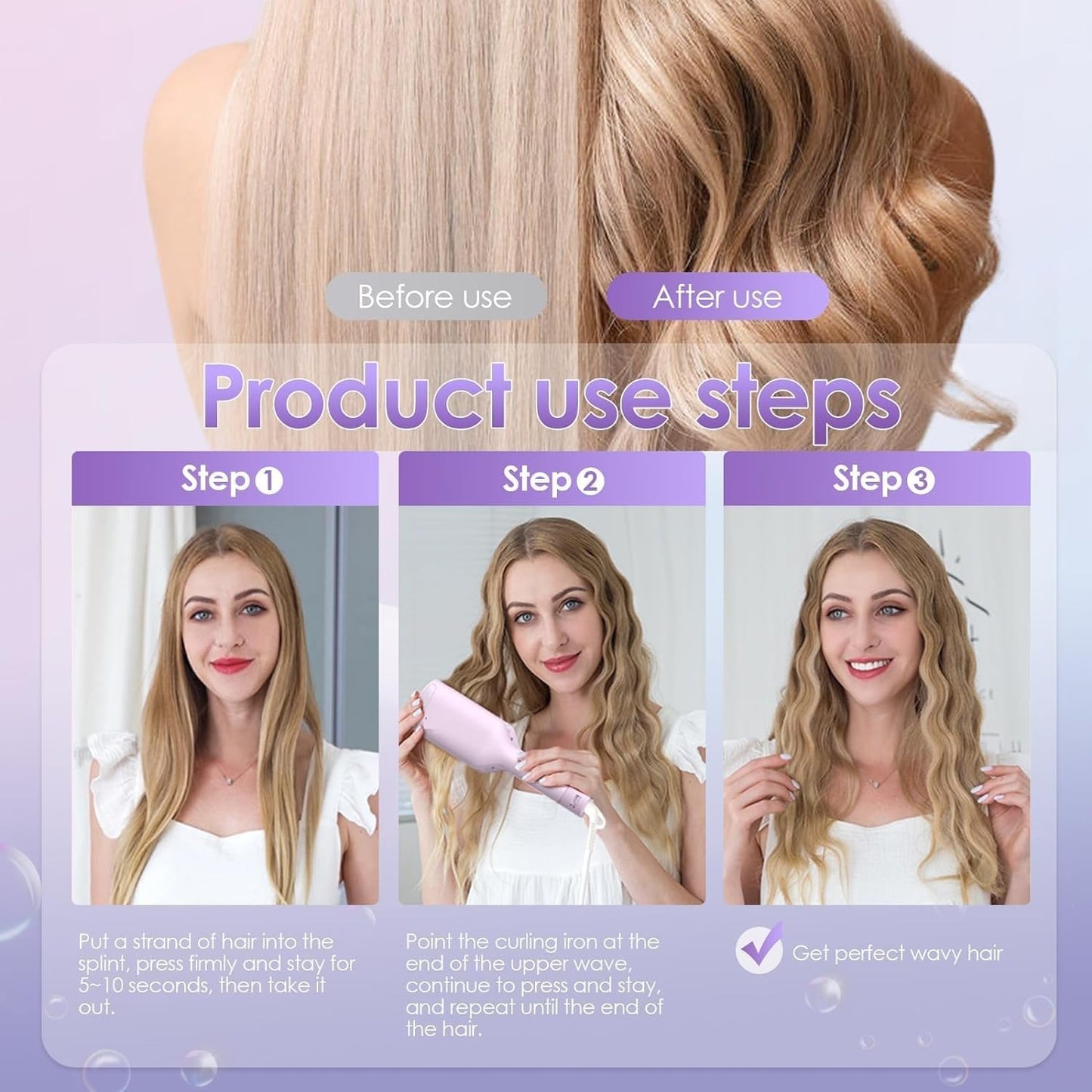 2-Barrel Ceramic Hair Waver – 32MM Deep Wave Curler