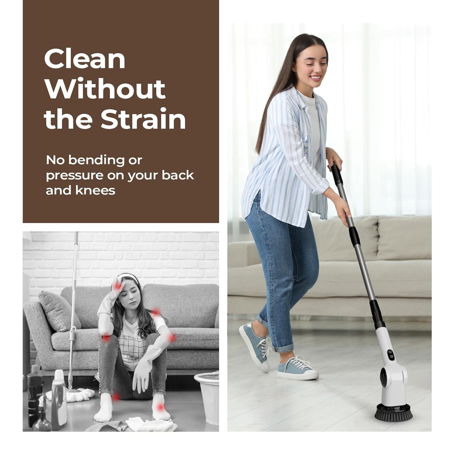 Electric Tile Scrubber – Portable Bathroom Cleaning Brush with Powerful Motor