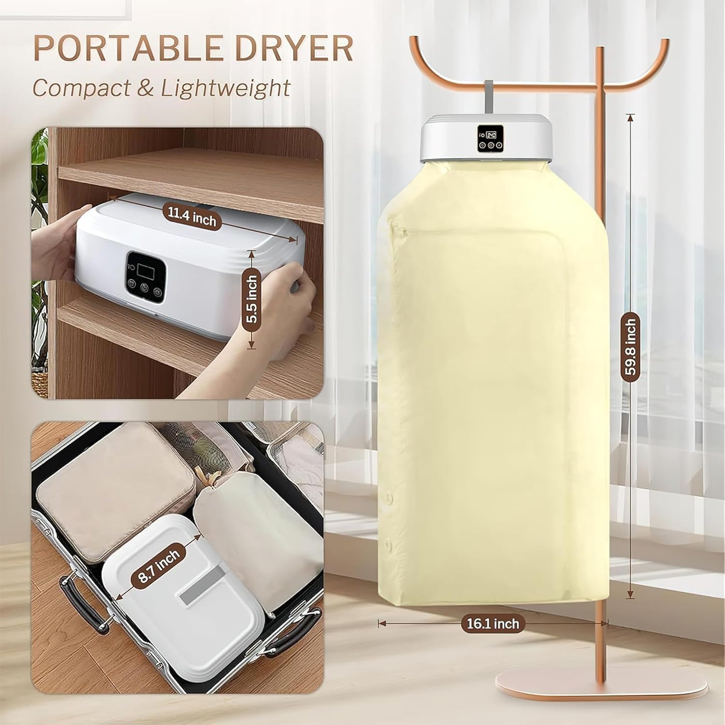 Portable Electric Cloth Dryer - Foldable