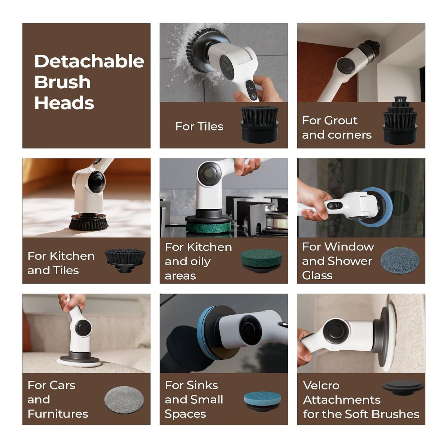 Electric Tile Scrubber – Portable Bathroom Cleaning Brush with Powerful Motor