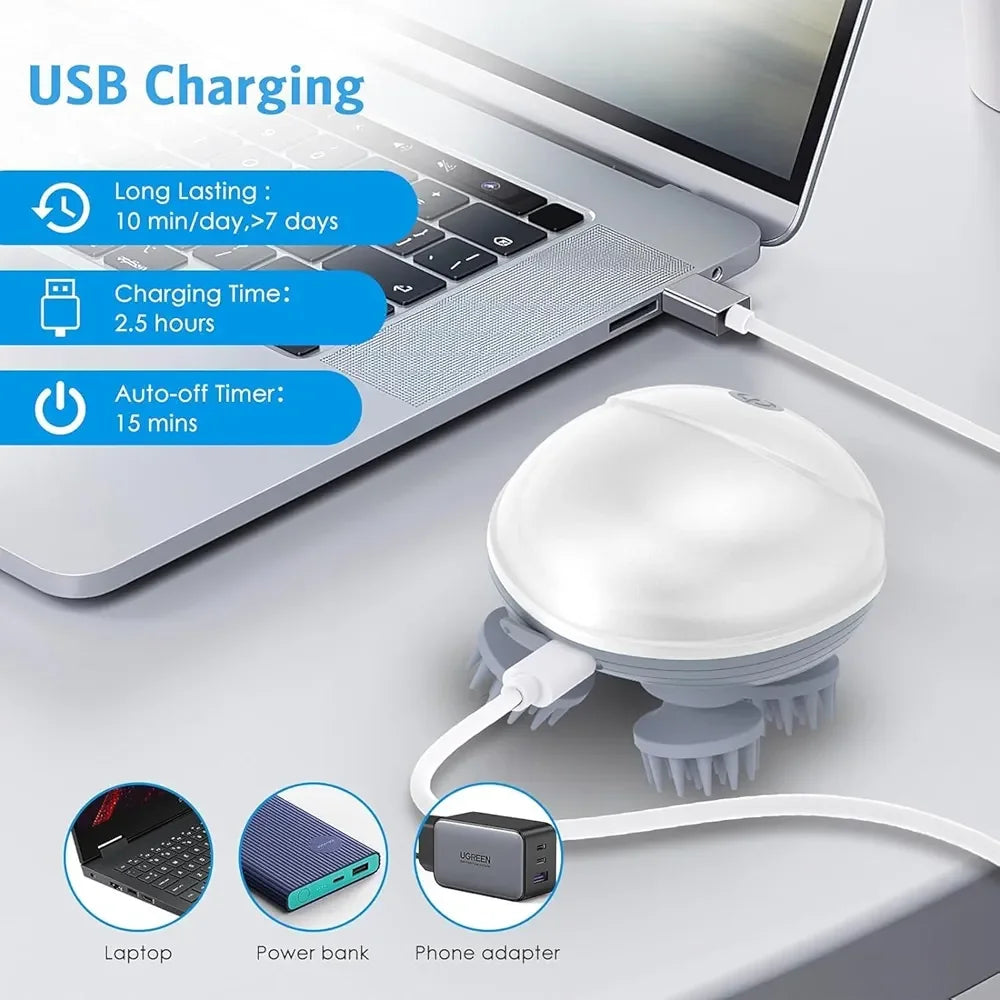 Electric Scalp & Head Massager – USB Rechargeable - Martly