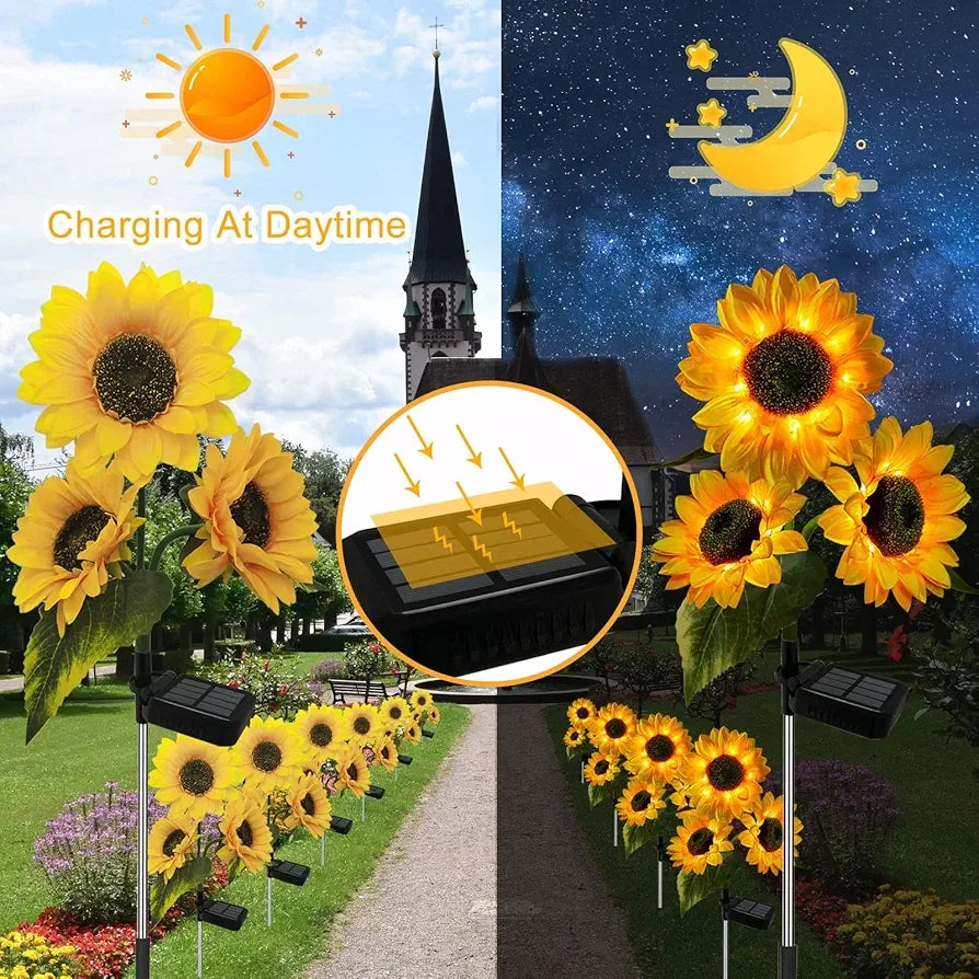 Sunflower Solar Garden Light – Waterproof & Flexible Outdoor Glow - Martly
