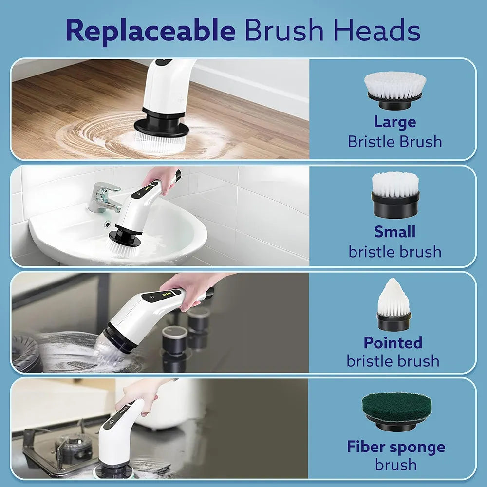 Electric Tile Scrubber – Portable Bathroom Cleaning Brush with Powerful Motor