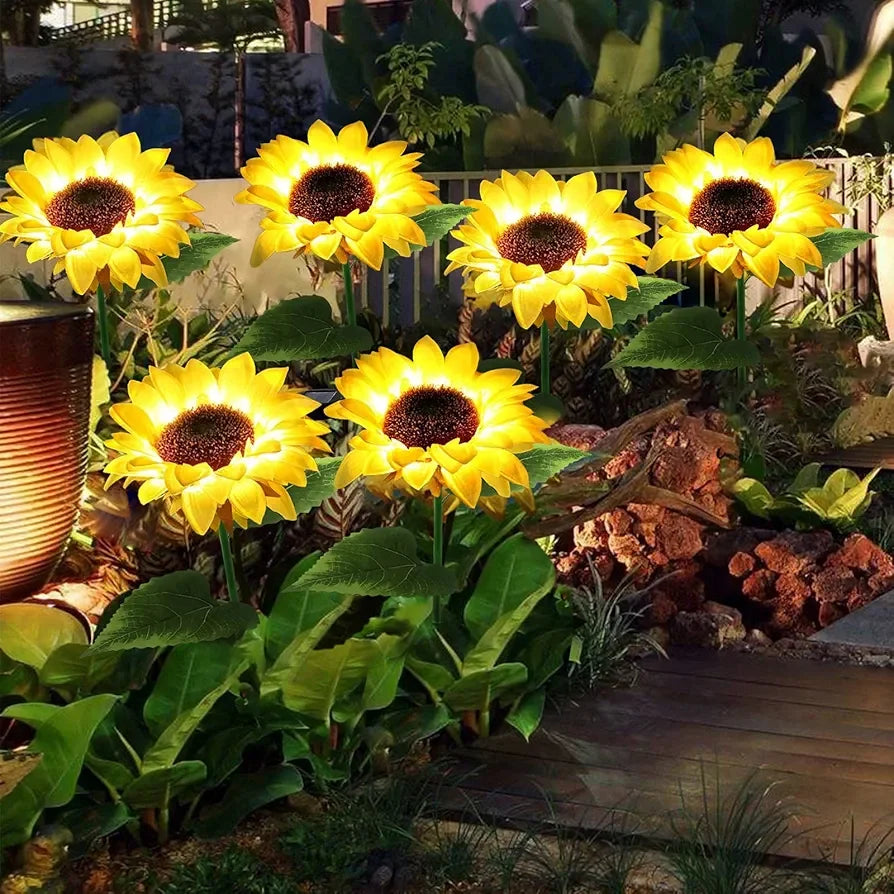 Sunflower Solar Garden Light – Waterproof & Flexible Outdoor Glow - Martly