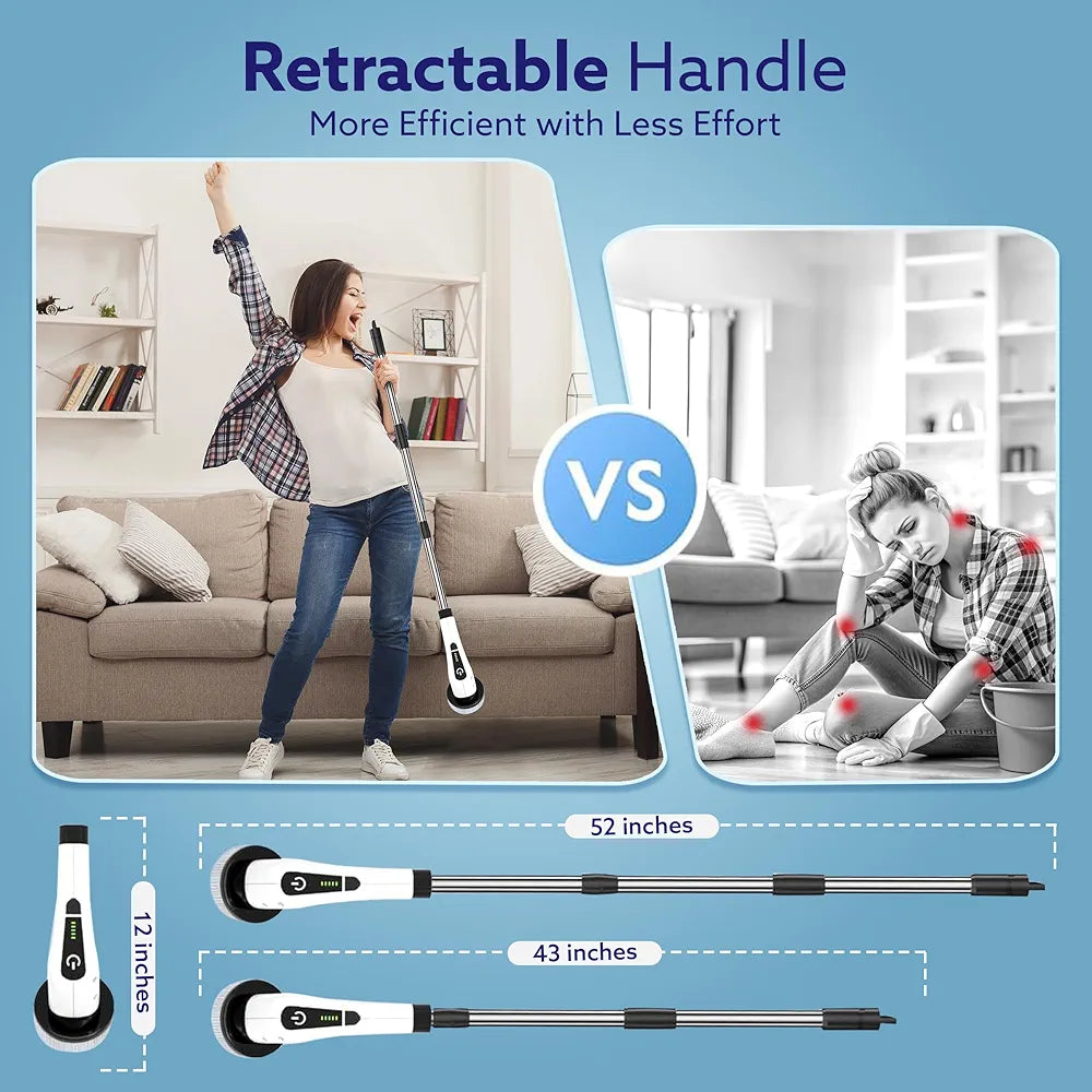 Electric Tile Scrubber – Portable Bathroom Cleaning Brush with Powerful Motor