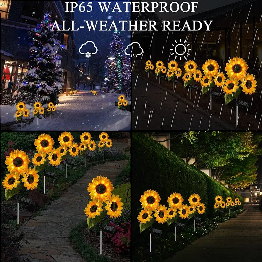 Sunflower Solar Garden Light – Waterproof & Flexible Outdoor Glow - Martly